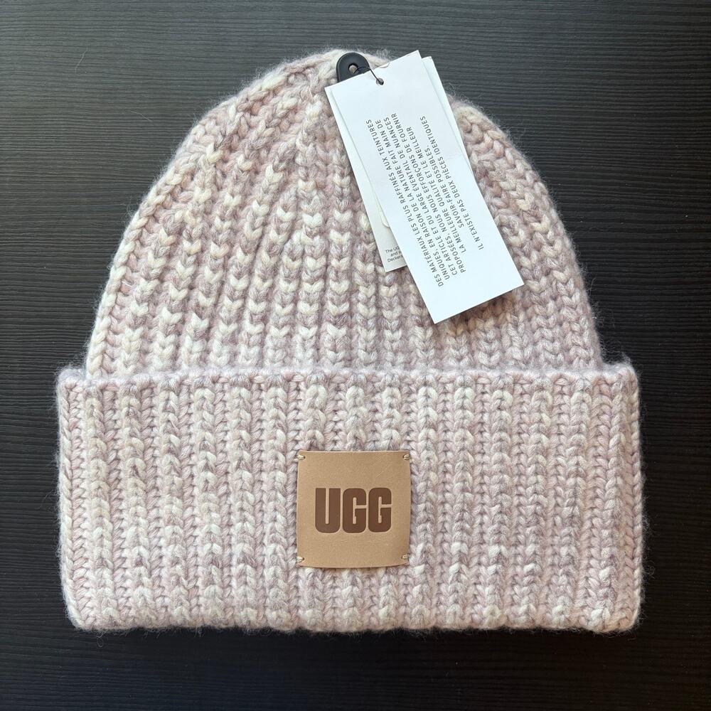 UGG Unisex Chunky Space Dye Beanie in Ashen Rose One Size